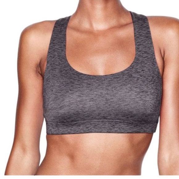 Victoria's Secret Strappy Back Light Impact Sports Bra Black/Tornado Heather - Picture 1 of 3